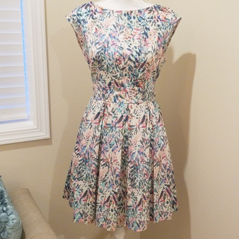Modcloth Closet London floral leaf print dress10US